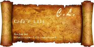 Czár Lili névjegykártya
